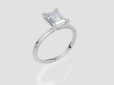 18ct White Gold Emerald Cut 1.50 Carat of Lab-Grown Diamond Ring