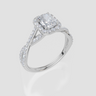 18ct White Gold Radiant Cut 1.21 Carat tw of  Diamond Ring