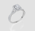 18ct White Gold Radiant Cut 1.21 Carat tw of  Diamond Ring