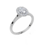 18ct White Gold Oval Cut 0.68 Carat tw of  Diamond Ring