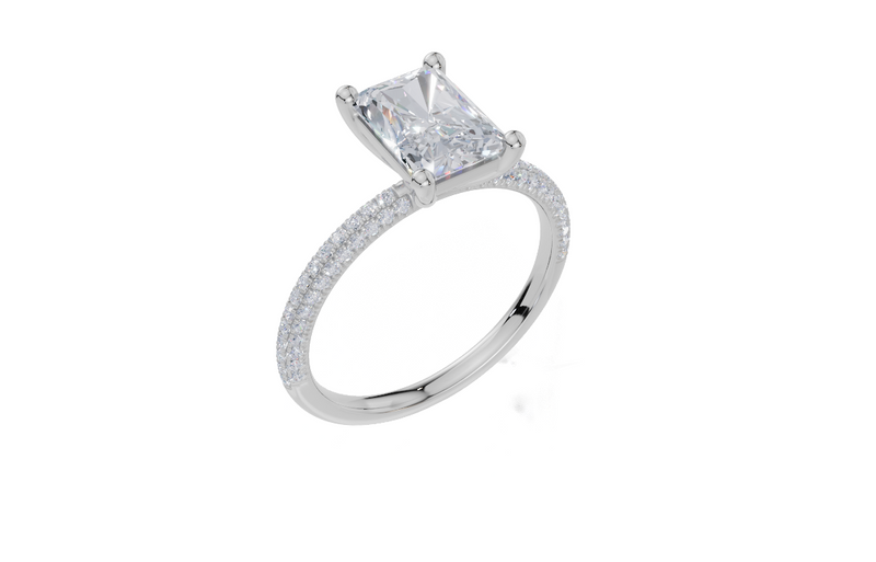 18ct White Gold Radiant Cut 1.82 Carat tw of  Diamond Ring