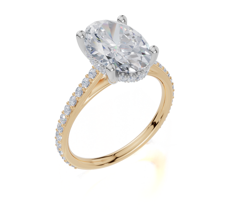 18ct Yellow Gold Oval Cut 3.42 Carat tw of Lab-Grown Diamond Ring