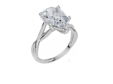 18ct White Gold Pear Cut 3.00 Carat of Lab-Grown Diamond Ring
