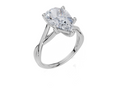 18ct White Gold Pear Cut 3.00 Carat of Lab-Grown Diamond Ring