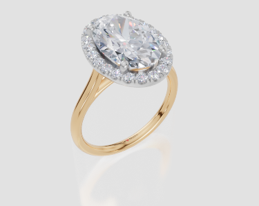 18ct Yellow Gold Oval Cut 4.33 Carat tw of  Diamond Ring