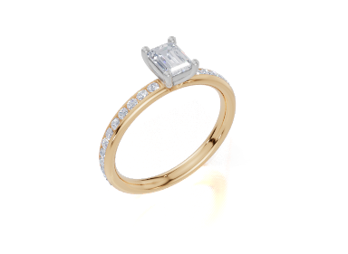 18ct Yellow Gold Emerald Cut 0.82 Carat tw of  Diamond Ring