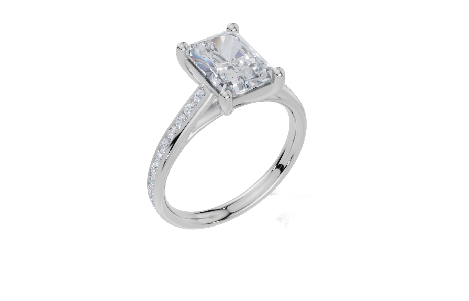 18ct White Gold Radiant Cut 2.33 Carat tw of  Diamond Ring