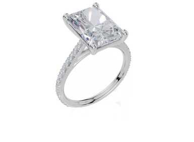 18ct White Gold Radiant Cut 4.33 Carat tw of Lab-Grown Diamond Ring