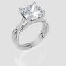 18ct White Gold Cushion Cut 4.00 Carat of  Diamond Ring and 18ct White Gold  Band