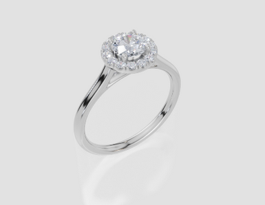 18ct White Gold Round Cut 0.68 Carat tw of  Diamond Ring