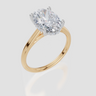 18ct Yellow Gold Oval Cut 3.10 Carat tw of Lab-Grown Diamond Ring