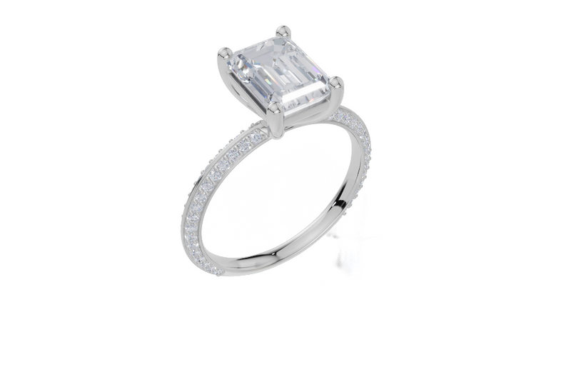 18ct White Gold Emerald Cut 2.34 Carat tw of  Diamond Ring