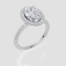 18ct White Gold Oval Cut 2.67 Carat tw of Lab-Grown Diamond Ring