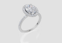 18ct White Gold Oval Cut 2.67 Carat tw of Lab-Grown Diamond Ring