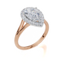 18ct Rose Gold Pear Cut 1.84 Carat tw of  Diamond Ring