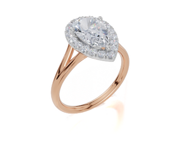 18ct Rose Gold Pear Cut 1.84 Carat tw of  Diamond Ring