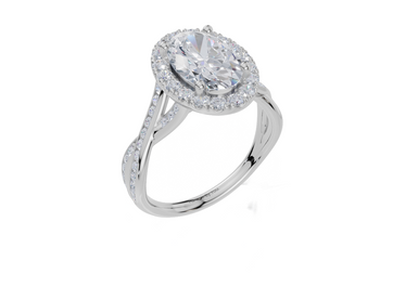 18ct White Gold Oval Cut 2.58 Carat tw of  Diamond Ring