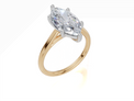 18ct Yellow Gold Marquise Cut 3.00 Carat of Lab-Grown Diamond Ring