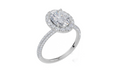 18ct White Gold Oval Cut 2.12 Carat tw of  Diamond Ring