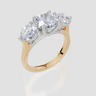 18ct Yellow Gold Round Cut 3.00 Carat tw of Lab-Grown Diamond Ring