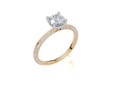 18ct Yellow Gold Round Cut 1.09 Carat tw of Lab-Grown Diamond Ring