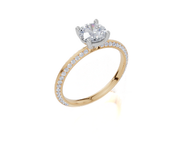 18ct Yellow Gold Round Cut 1.09 Carat tw of Lab-Grown Diamond Ring