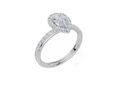 18ct White Gold Pear Cut 1.00 Carat tw of Lab-Grown Diamond Ring