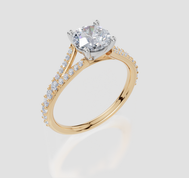 18ct Yellow Gold Round Cut 1.33 Carat tw of Lab-Grown Diamond Ring
