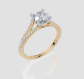18ct Yellow Gold Round Cut 1.33 Carat tw of Lab-Grown Diamond Ring