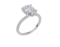 18ct White Gold Oval Cut 2.41 Carat tw of Lab-Grown Diamond Ring