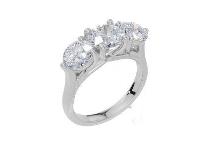 18ct White Gold Round Cut 2.50 Carat tw of Lab-Grown Diamond Ring