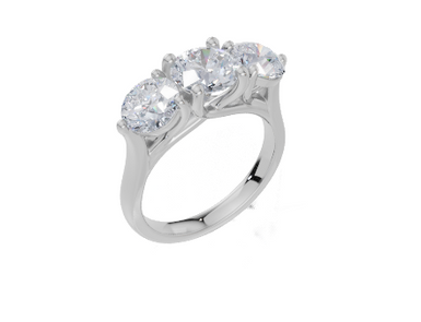 18ct White Gold Round Cut 2.50 Carat tw of Lab-Grown Diamond Ring