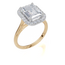 18ct Yellow Gold Emerald Cut 3.33 Carat tw of Lab-Grown Diamond Ring
