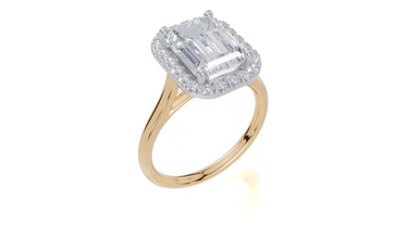 18ct Yellow Gold Emerald Cut 3.33 Carat tw of Lab-Grown Diamond Ring