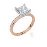 18ct Rose Gold Princess Cut 1.82 Carat tw of  Diamond Ring