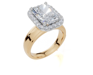 18ct Yellow Gold Radiant Cut 4.33 Carat tw of Lab-Grown Diamond Ring