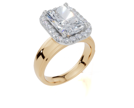 18ct Yellow Gold Radiant Cut 4.33 Carat tw of Lab-Grown Diamond Ring