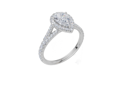 18ct White Gold Pear Cut 1.24 Carat tw of  Diamond Ring