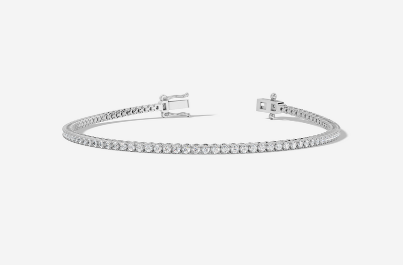 9CT White Gold Round Cut 1.10 Carat tw of Diamonds Tennis Bracelet