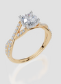 18ct Yellow Gold Round Cut 1.10 Carat tw of Lab-Grown Diamond Ring
