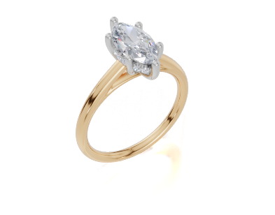 18ct Yellow Gold Marquise Cut 1.07 Carat tw of  Diamond Ring