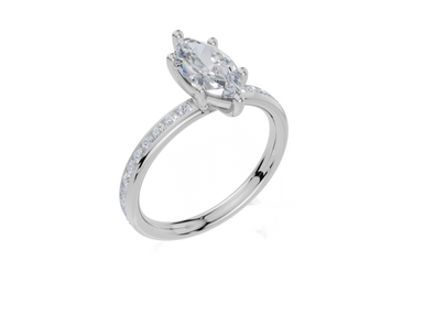 18ct White Gold Marquise Cut 1.32 Carat tw of Lab-Grown Diamond Ring