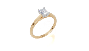 18ct Yellow Gold Emerald Cut 0.50 Carat of Lab-Grown Diamond Ring