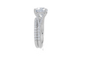 18ct White Gold Round Cut 3.33 Carat tw of  Diamond Ring and 18ct White Gold 0.30 Carat tw of   Diamond Band