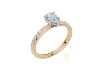 18ct Yellow Gold Pear Cut 0.82 Carat tw of Lab-Grown Diamond Ring
