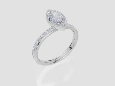 18ct White Gold Marquise Cut 1.32 Carat tw of Lab-Grown Diamond Ring