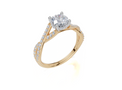 18ct Yellow Gold Round Cut 1.10 Carat tw of Lab-Grown Diamond Ring