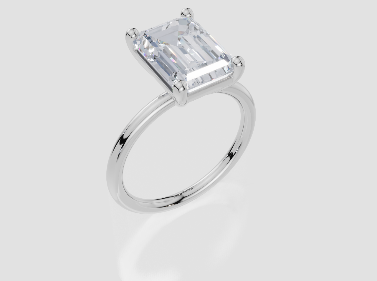 18ct White Gold Emerald Cut 4.00 Carat of Lab-Grown Diamond Ring