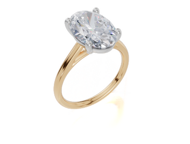 18ct Yellow Gold Oval Cut 4.00 Carat of  Diamond Ring