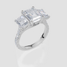 18ct White Gold Emerald Cut 3.94 Carat tw of Lab-Grown Diamond Ring
